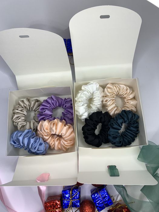 Шелковые резинки для волос. Скранчи - silk 100%