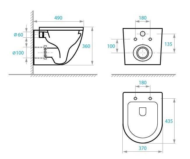 Інсталяція Grohe+Унітаз підвісний Koller Pool Round Smart  RN-0490-RQ3