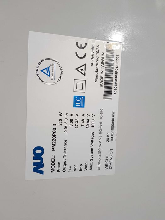 Painéis solares 230W policristalinos usados