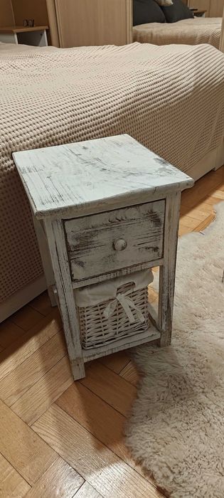 Szafka nocna drewniana biała vidaXL - 2 szt.