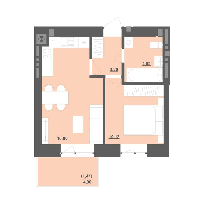 1-room apartment apartment by the address st. Sadovaya (area 36,6 m²) - Atlanta.ua - photo 4