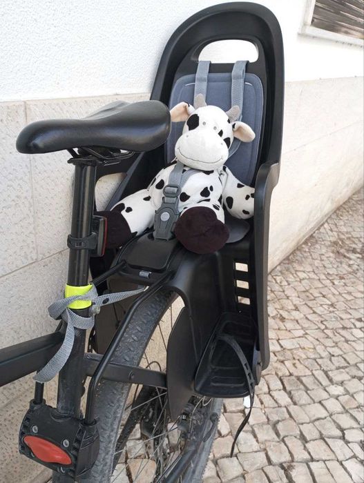 Cadeira Bicicleta POLISPORT  Fixação Quadros Pequenos Preto