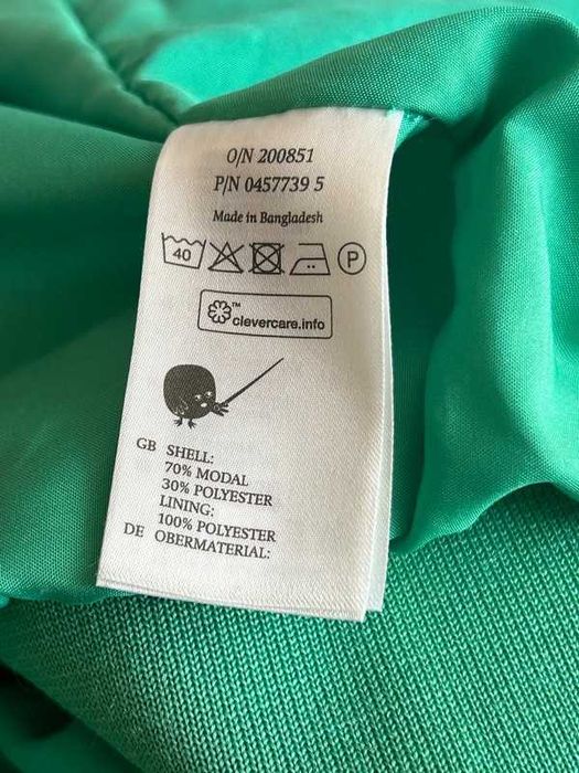 Zielona kurtka bomberka oversize długa Monki S 36 70% modal