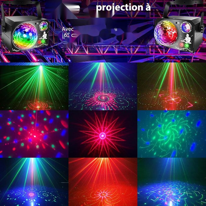 Lampa Disco LED RGB UV Stroboskop 65 Efektów Pilot USB