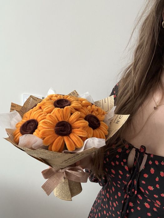 Sloneczniki bukiet rękodzielo