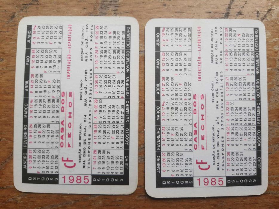 Cartas/Cromos Fernando Gomes e António Frasco 1984/1985