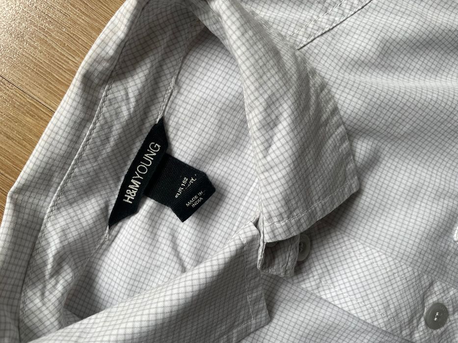 Koszula z krótkim rękawkiem w krateczkę H&M 152