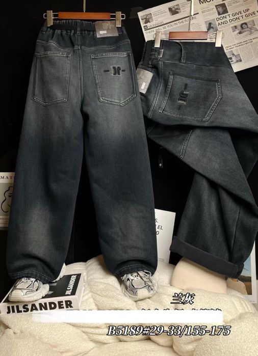 Теплі широкі джинси бегі на флісі утеплені штани джинсы на флисе багги