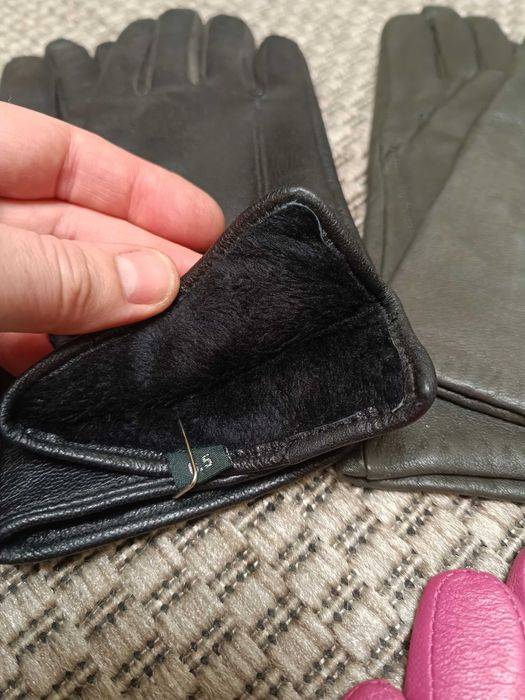 Шкіряні рукавиці теплі нові 6,5 - 8р.