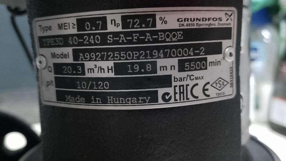 Pompa CO Grundfos TPE3D Dn 40 kołnierzowa spiralna jednostopniowa
