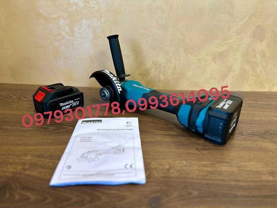 Аккумуляторная безщіткова Болгарка Makita DGA404 36V6A Турбінка 1000Вт