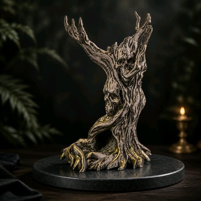 Zmiennobarwna Wieża do Kości Przeklęte Drzewo Unikalny Design DnD RPG