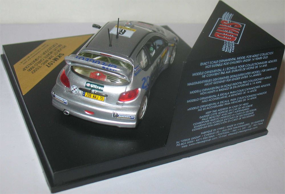 PEUGEOT 206 WRC RALLYE SAFARI KENYA 2000 PANIZZI VITESSE SKM129 1:43 Abd EUR 30,00 - FR