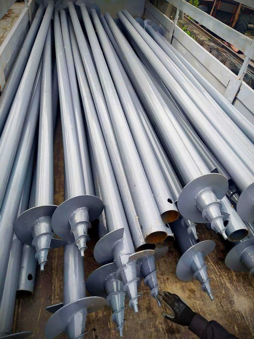 Сваї гвинтові, палі, геошуруп, винтовые сваи, монтаж, установка