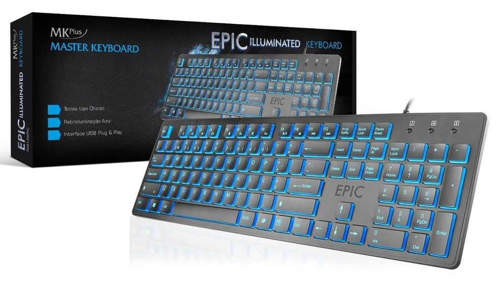 Teclado MKPLUS EPIC Illuminated como novo