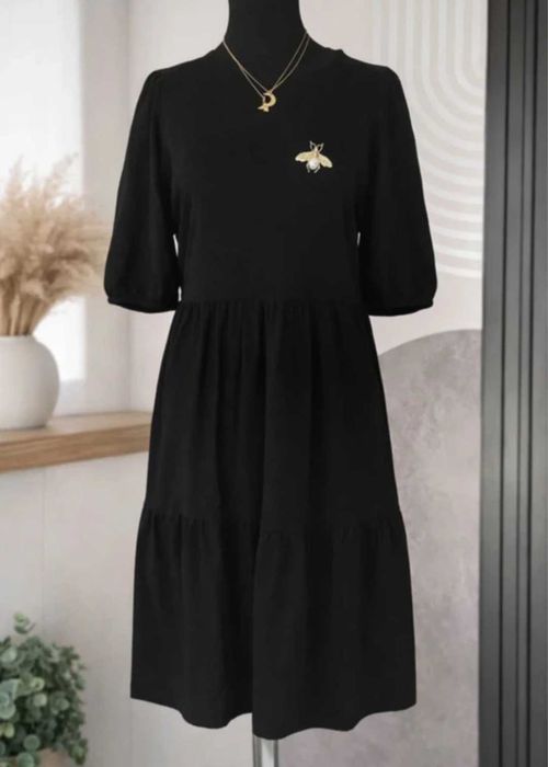 Next czarna bawelniana sukienka midi