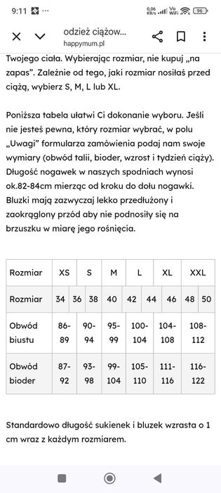 Płaszcz ciążowy HappyMum r.L jesienno-zimowy