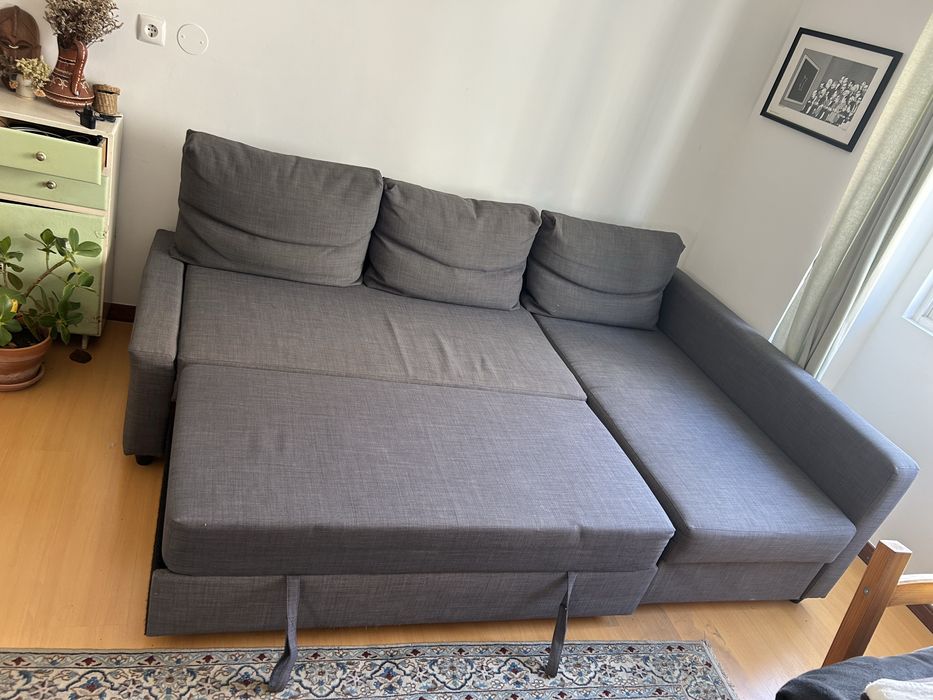 Sofá-cama de canto c/ arrumação