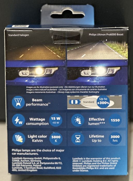 Żarówki led H7 Philips Ultinon Pro6000 BOOST! Nowe! Komplet.
