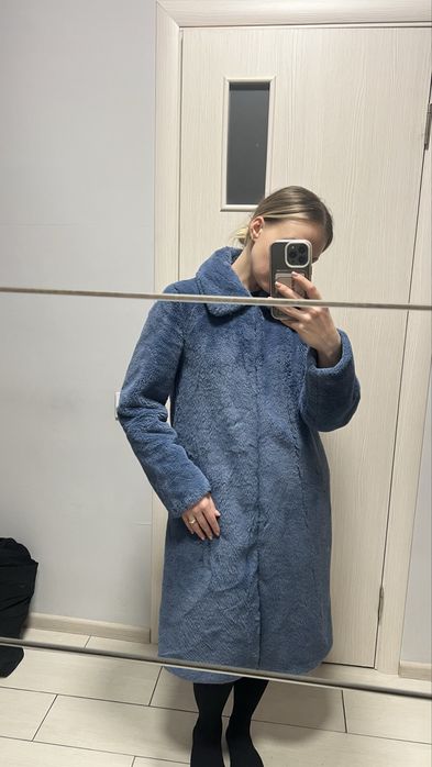 Екошуба синього кольору