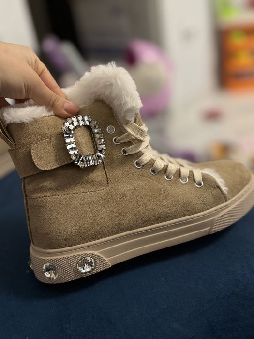 Зимові кеди жіночі, бежеві кеди зимові, кеди dior, зимові кросівки.