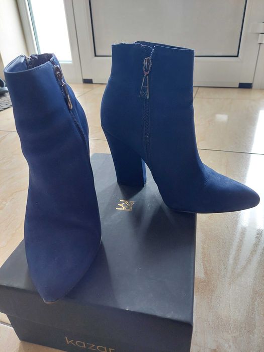 Kazar, kozaki, rozm. 38, niebieskie, skóra