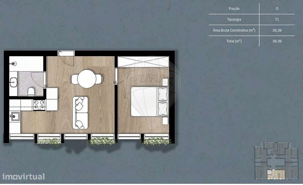 Apartamento T1 para venda