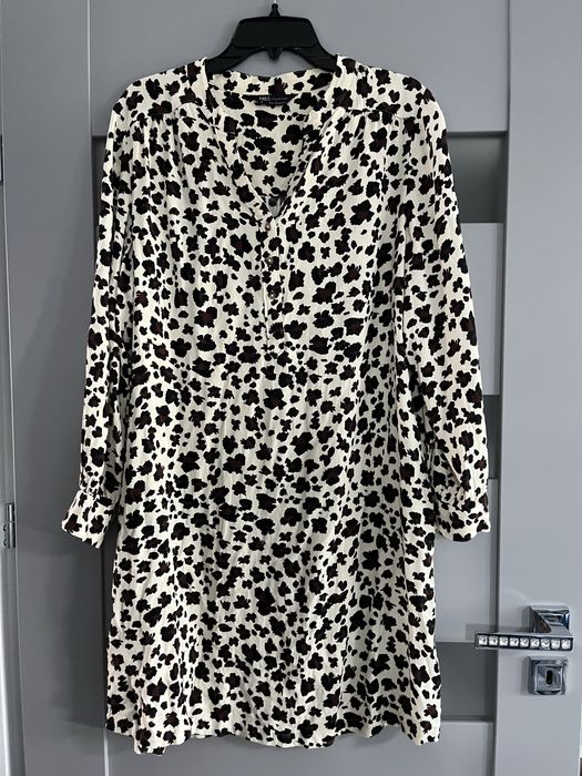 Marks&spencer sukienka panterka cetki viscoza roz.44