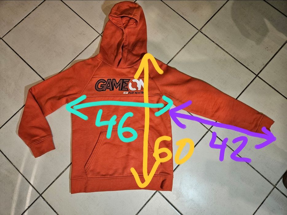 Bluza z kapturem 4F morelowa koralowa ciepła gruba jesienna 164