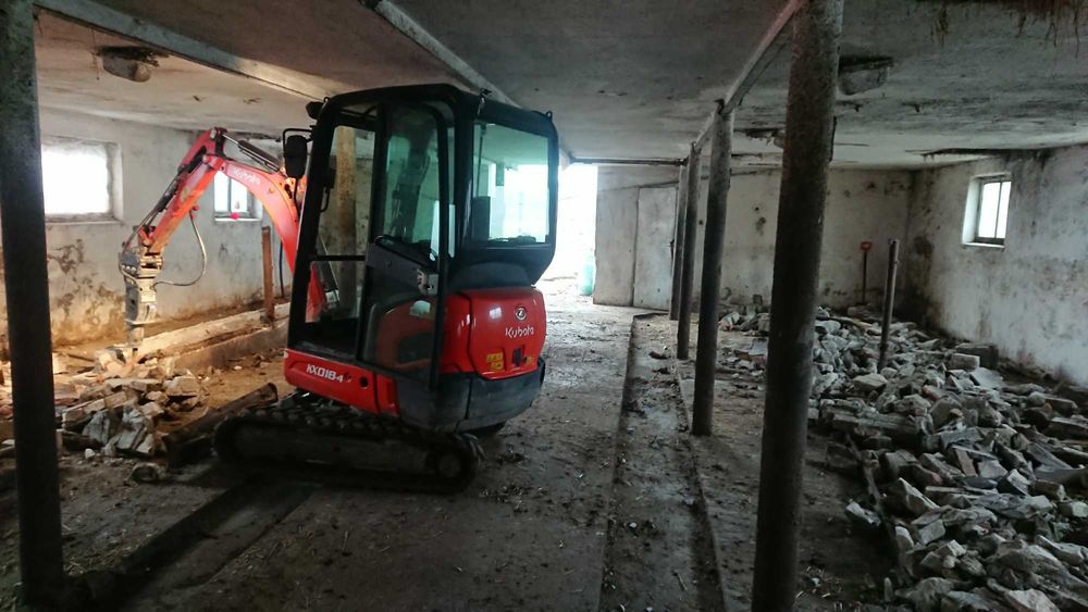 Minikoparka 2t koparka 4t, młot, kucie betonu, kucie ścian, posadzek