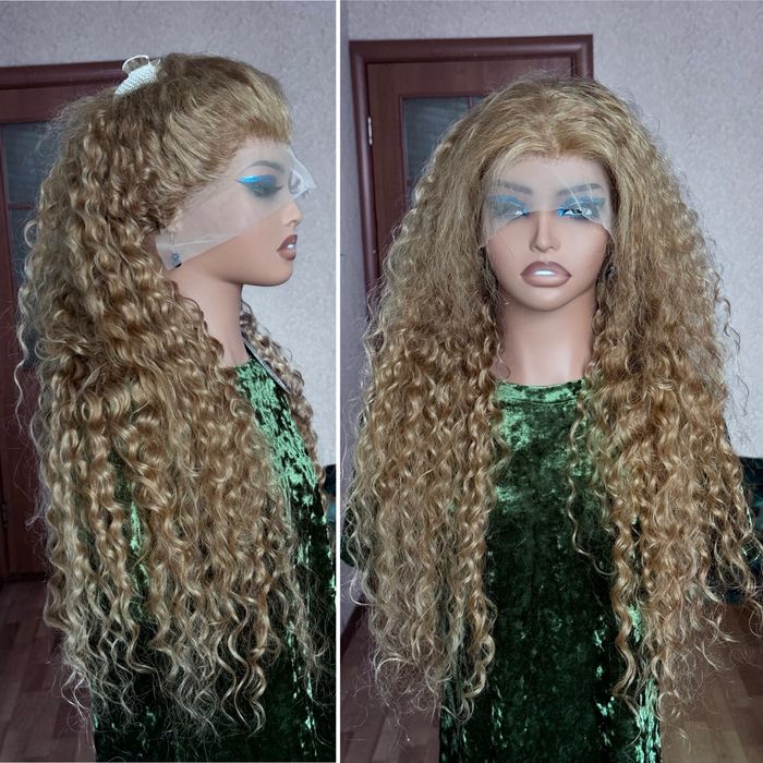 Натуральный парик система кожи вьющиеся волосы локоны завивка 75 см