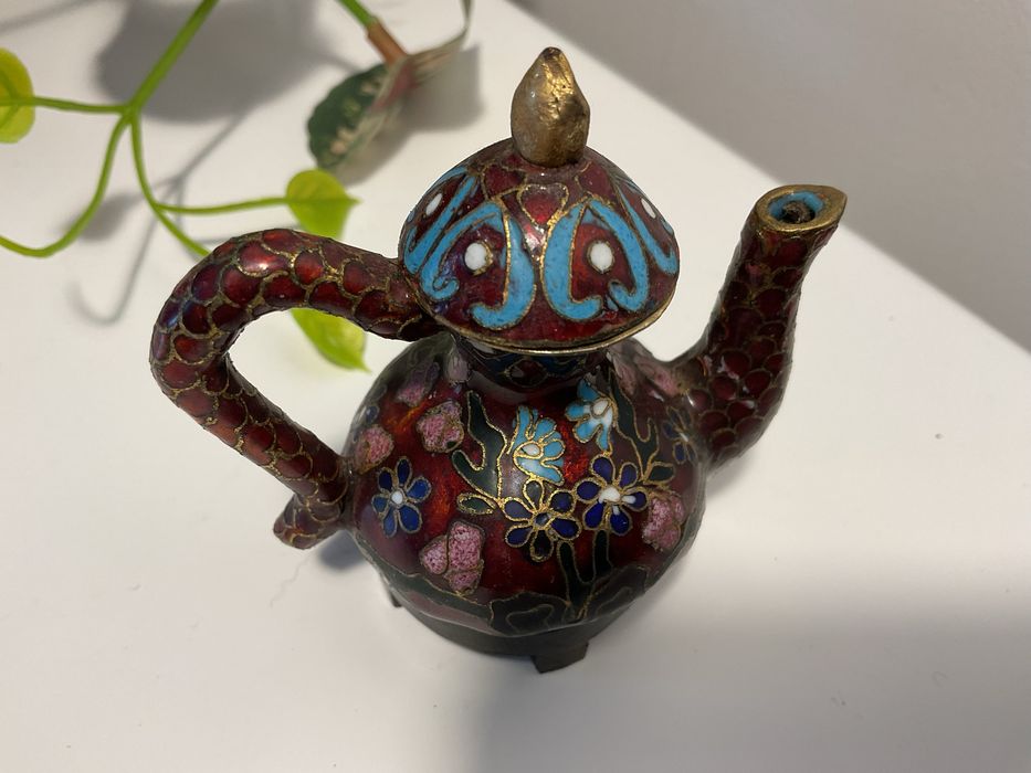 Bule decorativo miniatura em cloisonné – China, anos 90