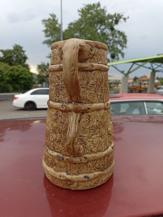 Stary vintage duży dzbanek Hillstonia wykonanie teksturowana kamionka