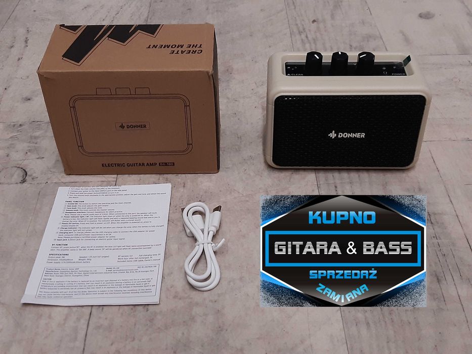 Mały Podróżny Wzmacniacz Gitarowy Donner -Bluetooth- lub dodam Gratis
