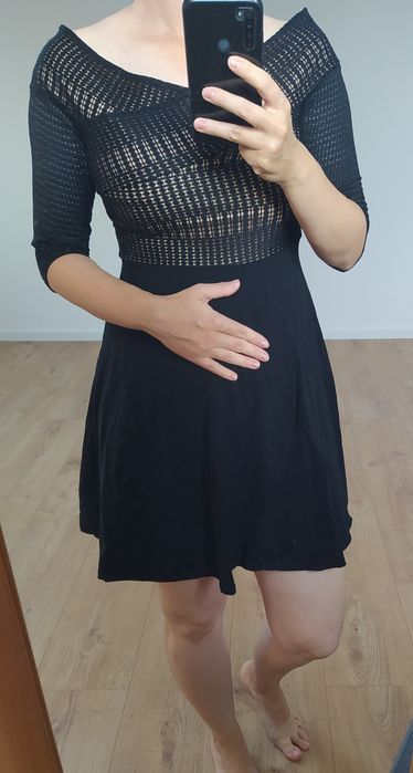 Sukienka czarna koktajlowa  lata 50