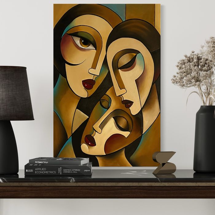 Nowoczesny obraz olejny. Kubizm/art deco.