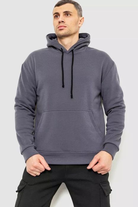 Худі чоловічий на флісі однотонний