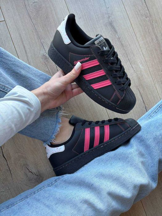 !!WOW!! Adidas Superstar Black Pink Thread | 36 37 38 39 40 41