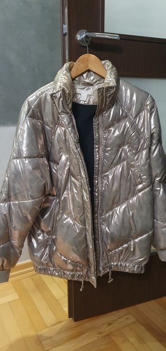 Złota kurtka zimowa H&M rozm S/M