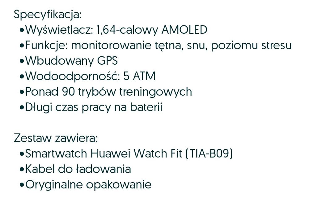 Zegarek Huawei Watch  Fit