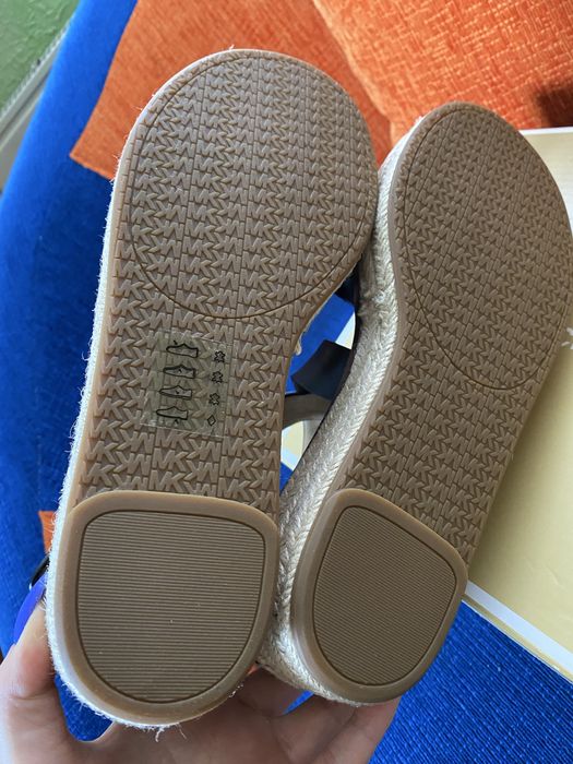Nowe espadryle Michael Kors 36 Darby czarne sandały skórzane skóra