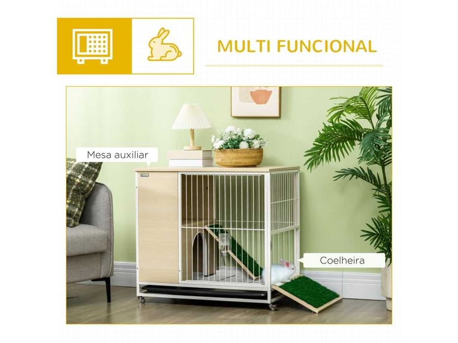 Coelheira de Madeira, Aço e PVC 78x52,5x76,5cm PAWHUT