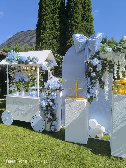 Dekoracje imprez wesele chrzciny komunie scianka balonowa kwiaty