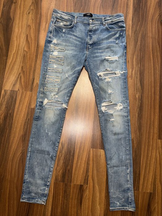 Amiri Logo Patch Blue Jeans