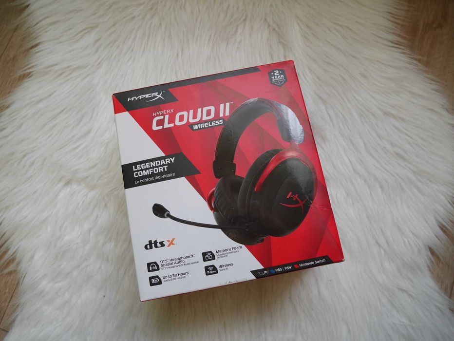 Nowe Besprzewodowe Słuchawki HYPERX Cloud II Wireless, Nauszne,