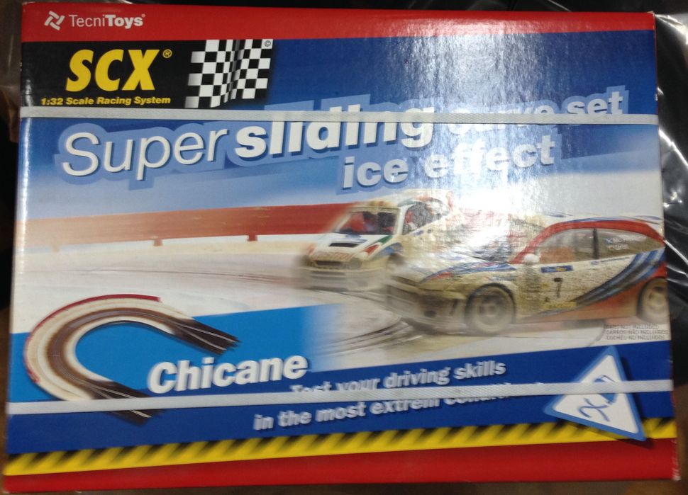 Chicane pista automóveis SCX com neve super slide novo selado sem uso