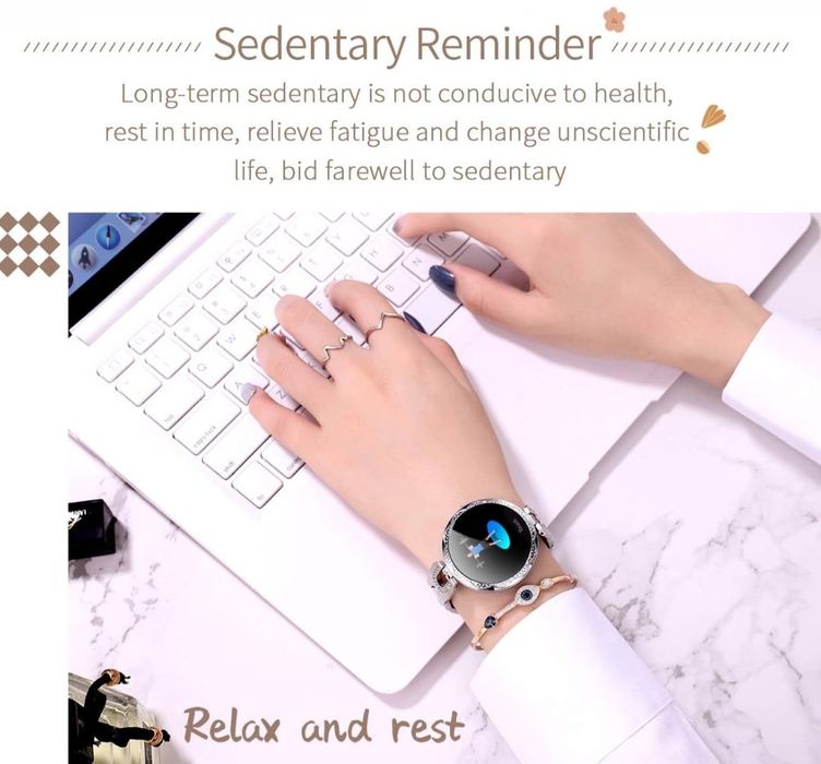 LONGLU Złoty Smartwatch kompatybilny z tel. z systemem iOS Android