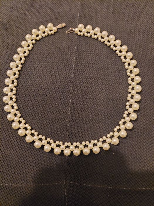Naszyjnik CHOKER vintage perełki | SREBRO próby 835 | Stan idealny!