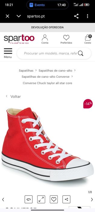Vendo All Star Chuck Taylor vermelhos ORIGINAIS e NOVAS
