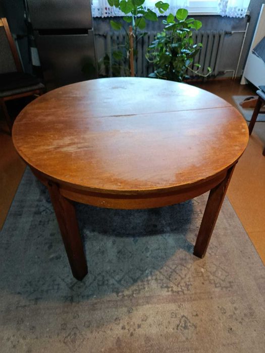 Rozkładany stół dębowy, 70-letni, do renowacji